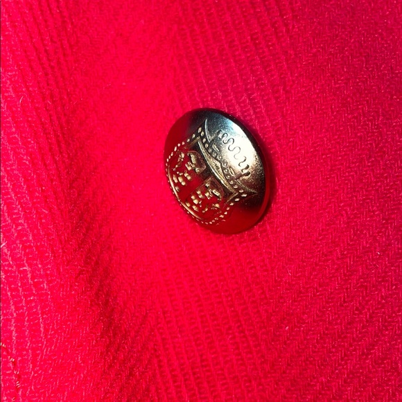 Talbots Red Pea Coat with Double Breasted Design - Picture 5 of 16